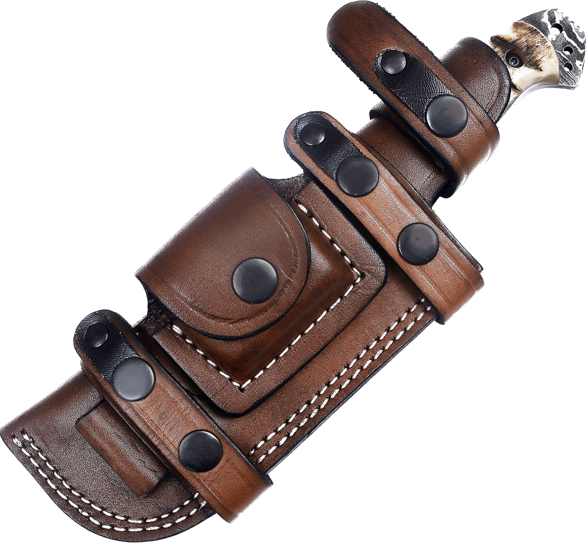 Ottoza Handmade Damascus Hunting Knife & Ram Horn Handle No:308