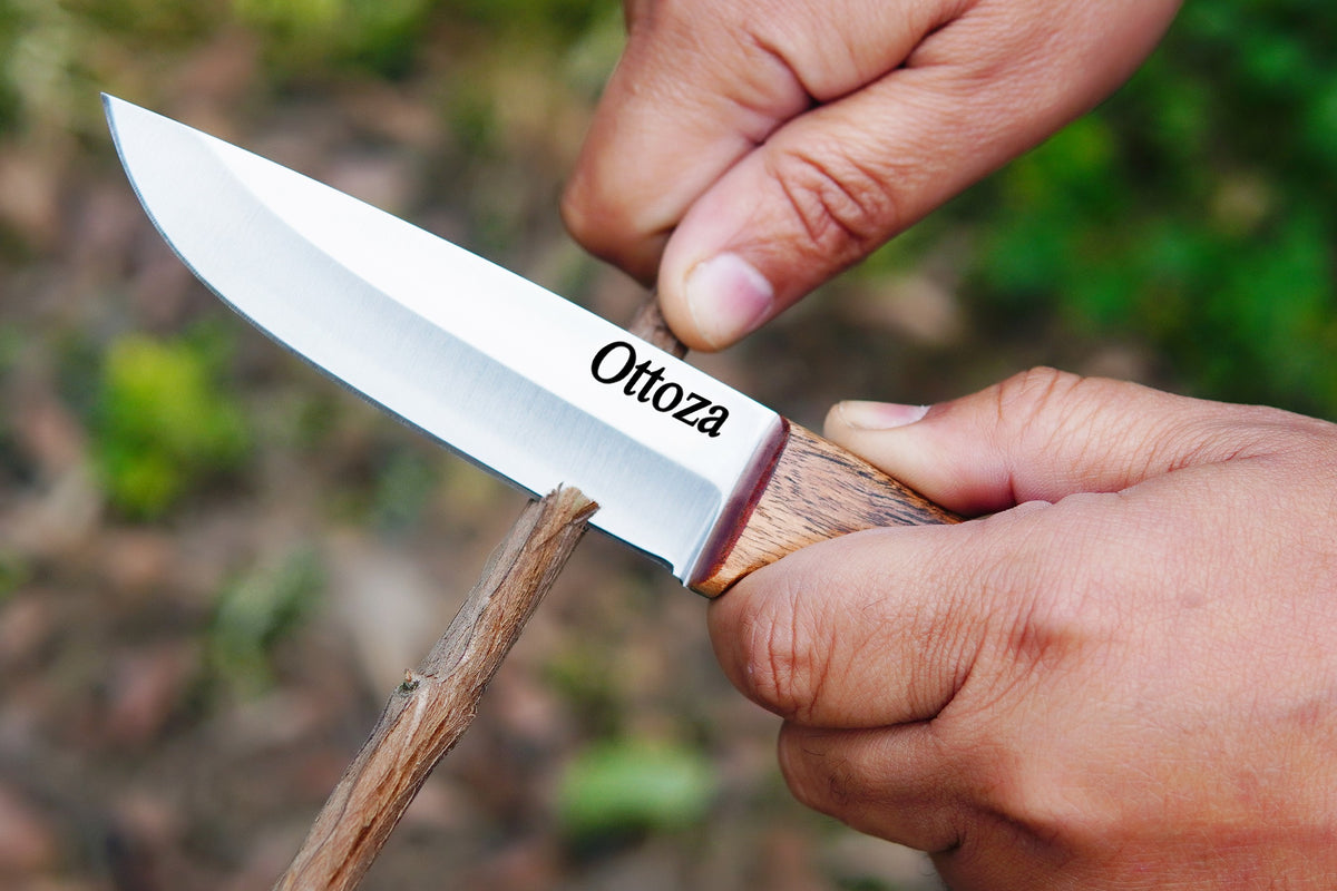 Ottoza 1095 High Carbon Steel Bushcraft Knife & Musket Wood Handle No: