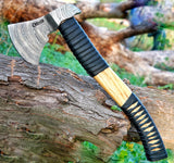 Ottoza Damascus Viking Axe - Tomahawk Axe - Camping Axe - Damascus Axe No:260