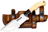 Ottoza Handmade D2 Steel Tracker Knife Bone-Cow Horn Handle No:372