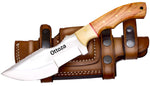 Ottoza Handmade D2 Steel Tracker Knife Olive Wood-Bone Handle No:374