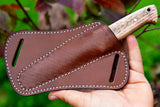 Ottoza 1095 High Carbon Steel Bushcraft Knife & Ash Wood Handle No:403