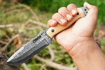 Ottoza Handmade Damascus Hunting Knife & Bone Handle 423