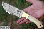 Ottoza Handmade Damascus Tracker Knife with Bone Handle No:115