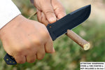 Ottoza Handmade 1095 Carbon Steel Hunting Knife & Cow Horn Handle No:338