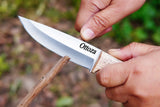 Ottoza 1095 High Carbon Steel Bushcraft Knife & Ash Wood Handle No:403
