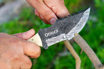 Ottoza Handmade Damascus Tracker Knife with Cow Horn & Bone Handle No:203