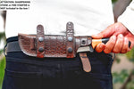 Ottoza Handmade D2 Steel Tracker Knife with Cow Horn & Olive Wood Handle No:204