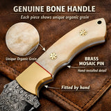 Ottoza Handmade Damascus Tracker Knife with Bone Handle No:115
