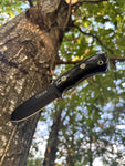 Ottoza Handmade Small Bushcraft / Hunting Knife & Black Werzalit Handle No:369