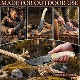 Ottoza Handmade Damascus Tracker Knife with Bone Handle No:115