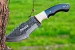 Ottoza Handmade Damascus Tracker Knife with Cow Horn & Bone Handle No:203
