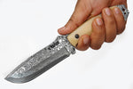 Ottoza Handmade Damascus Hunting Knife & Bone Handle 423