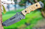 Ottoza Handmade 1095 Carbon Steel Hunting Knife & Bone Handle No:380