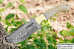 Ottoza Handmade Damascus Tracker Knife with Bone Handle No:115