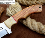 Ottoza Handmade D2 Steel Tracker Knife Olive Wood-Bone Handle No:374