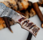 Ottoza Handmade Damascus Tracker Knife with Ram Horn Handle No:262