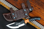 Ottoza Handmade D2 Steel Tracker Knife with Cow Horn & Olive Wood Handle No:204