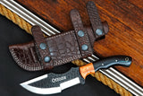 Ottoza Handmade D2 Steel Tracker Knife with Cow Horn & Olive Wood Handle No:204