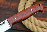 Ottoza 1095 High Carbon Steel Bushcraft Knife & Ballad Wood Handle No:395