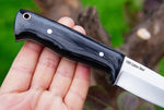 Ottoza 1095 High Carbon Steel Bushcraft Knife & Cow Horn Handle No:399