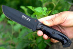 Ottoza Handmade 1095 Carbon Steel Hunting Knife & Cow Horn Handle No:338