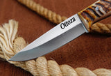 Ottoza 1095 High Carbon Steel Bushcraft Knife & Ram Horn Handle 425