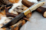 Ottoza Handmade Damascus Tracker Knife with Bone Handle No:115