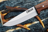 Ottoza 1095 High Carbon Steel Bushcraft Knife & Walnut Wood Handle No:397