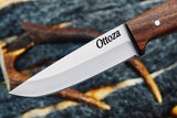 Ottoza 1095 High Carbon Steel Bushcraft Knife & Walnut Wood Handle No:406