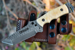 Ottoza Handmade 1095 Carbon Steel Hunting Knife & Bone Handle No:380