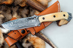 Ottoza Handmade Damascus Hunting Knife & Bone Handle 423