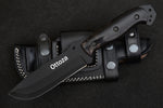 Ottoza Handmade 1095 Carbon Steel Hunting Knife & Cow Horn Handle No:338