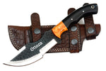 Ottoza Handmade D2 Steel Tracker Knife with Cow Horn & Olive Wood Handle No:204