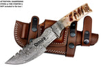 Ottoza Handmade Damascus Tracker Knife with Ram Horn Handle No:262