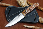 Ottoza 1095 High Carbon Steel Bushcraft Knife & Ram Horn Handle 425