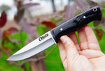 Ottoza 1095 High Carbon Steel Bushcraft Knife & Cow Horn Handle No:399