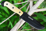 Ottoza Handmade 1095 Carbon Steel Hunting Knife & Bone Handle No:324