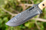 Ottoza Handmade Damascus Hunting Knife & Bone Handle 423