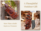 Ottoza Handmade Damascus Tracker Knife with Bone Handle No:115