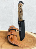 Ottoza Handmade 1095 Carbon Steel Hunting Knife & Ram Horn Handle No:356