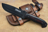 Ottoza Handmade 1095 Carbon Steel Hunting Knife & Black-Red Micarta Handle No:310