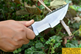 Ottoza Handmade D2 Steel Tracker Knife with Walnut Wood Handle No:200