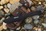 Ottoza Handmade 1095 Carbon Steel Hunting Knife & Black-Red Micarta Handle No:310