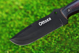 Ottoza Handmade 1095 Carbon Steel Hunting Knife & Black-Red Micarta Handle No:310